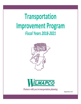 Transportation Improvement Program Fiscal Years 2018‐2021