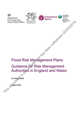 Flood Risk Management Plans: Guidance for Risk Management Authorities in England and Wales