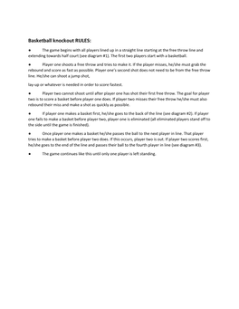 Basketball Knockout RULES