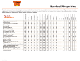 Nutritional/Allergen Menu