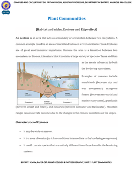 Plant Communities