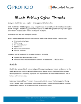 Black Friday Cyber Threats