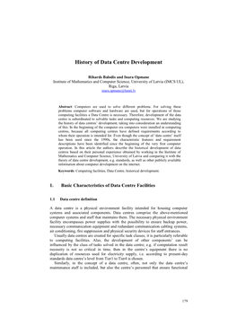 History of Data Centre Development