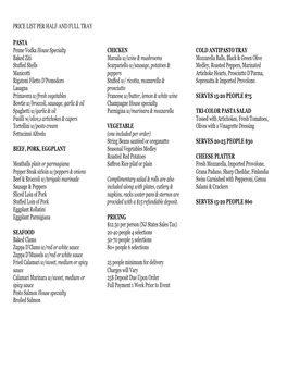 Price List Per Half and Full Tray