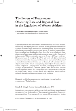 Obscuring Race and Regional Bias in the Regulation of Women Athletes
