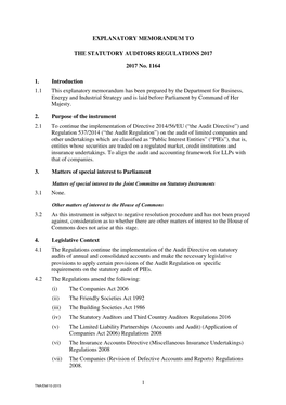 The Statutory Auditors Regulations 2017