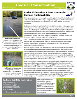 Hoosier Conservation November 3, 2014 Volume 53 No