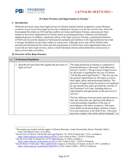 Page 1 of 7 Pro Bono Practices and Opportunities in Ukraine1 I. Introduction While the Provision of Pro Bono Legal Services in U