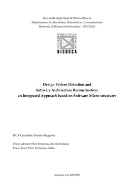Design Pattern Detection and Software Architecture Reconstruction: an Integrated Approach Based on Software Micro-Structures