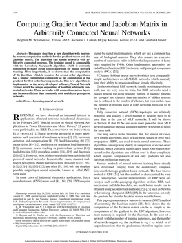 Computing Gradient Vector and Jacobian Matrix in Arbitrarily Connected Neural Networks Bogdan M