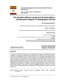 The Southern Benue Trough and Anambra Basin, Southeastern Nigeria: a Stratigraphic Review