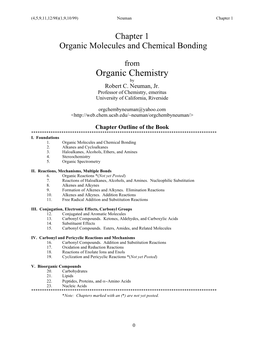 Chapter 1 Organic Molecules and Chemical Bonding