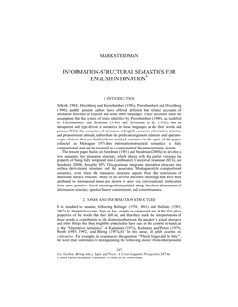 Information-Structural Semantics for English Intonation*