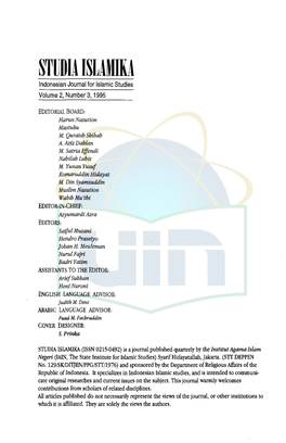 STUDIA ISLAMIKA Indonesian Journal for Islamic Studies Volume 2, Number 3, 1995