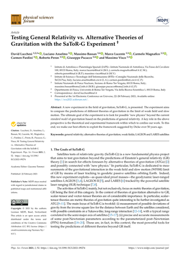 Testing General Relativity Vs. Alternative Theories of Gravitation with the Sator-G Experiment †