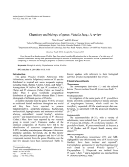 Chemistry and Biology of Genus Wedelia Jacq.: a Review