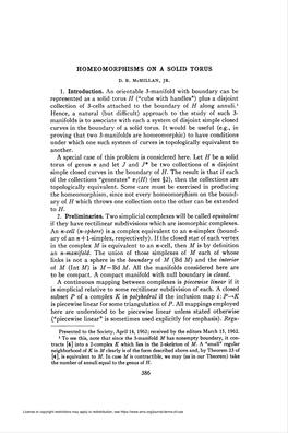 HOMEOMORPHISMS on a SOLID TORUS to If