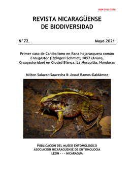 Revista Nicaragüense De Biodiversidad