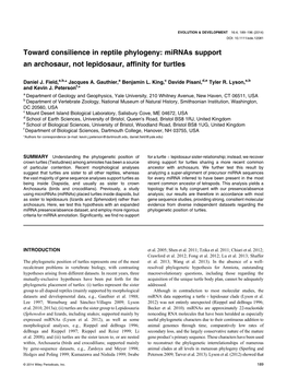 Mirnas Support an Archosaur, Not Lepidosaur, Affinity for Turtles