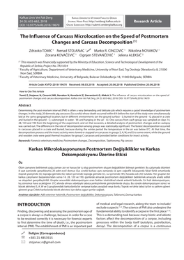 The Influence of Carcass Microlocation on the Speed of Postmortem Changes and Carcass Decomposition [1]