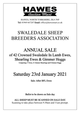 Hawes Inlamb Sale Catalogue 2020