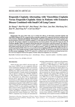 Etoposide-Cisplatin Alternating with Vinorelbine-Cisplatin Versus Etoposide-Cisplatin for Small Cell Lung Cancer