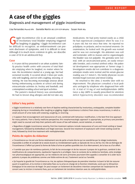 A Case of the Giggles Diagnosis and Management of Giggle Incontinence