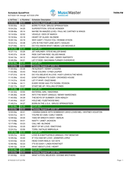 Schedule Quickprint TKRN-FM