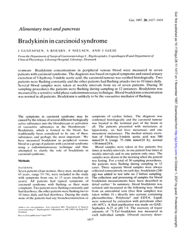 Bradykinin in Carcinoid Syndrome