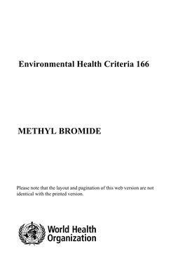 Environmental Health Criteria 166 METHYL BROMIDE