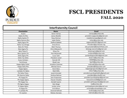 Fscl Presidents Fall 2020