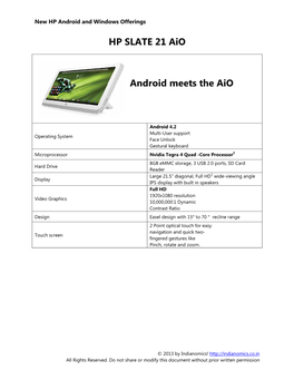 HP SLATE 21 Aio Android Meets The