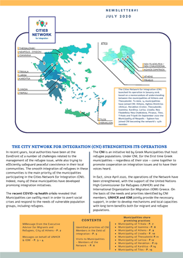 The City Network for Integration (Cni) Strenghtens Its Operations