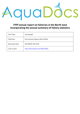 Fisheries in the North West Incorporating the Annual Summary of Fishery Statistics