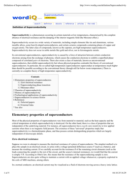 Elementary Properties of Superconductors