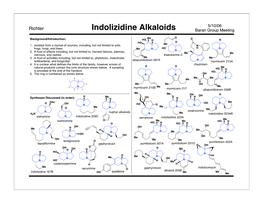 Indolizidine Alkaloids Baran Group Meeting