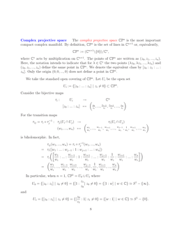 Complex Projective Space the Complex Projective Space Cpn Is the Most Important Compact Complex Manifold