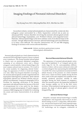 Imaging Findings Ofneonatal Adrenal Disorders 1