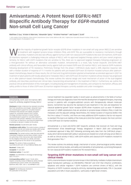 Amivantamab: a Potent Novel EGFR/C-MET Bispecific Antibody Therapy for EGFR-Mutated Non-Small Cell Lung Cancer