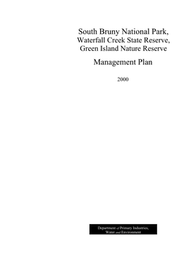 South Bruny National Park, Management Plan