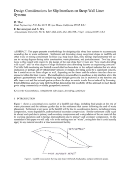 Design Considerations for Slip Interfaces on Steep-Wall Liner Systems