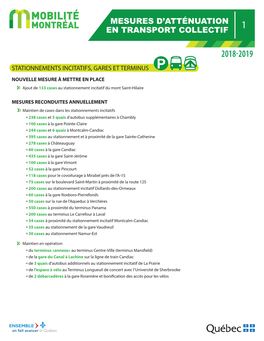 Mesures D'attenuations En Transport Collectif 2018-2019