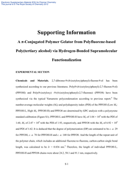 Supporting Information for Preperation and Properties of Polyfluorene