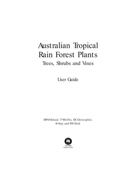 Australian Tropical Rain Forest Plants Trees, Shrubs and Vines