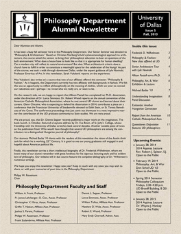 Philosophy Department Alumni Newsletter Page 2