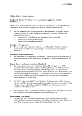 Land North of South Woodham Ferrers Masterplan, Application Number: 20/00002/MAS Thank You