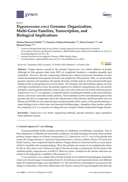 Trypanosoma Cruzi Genome: Organization, Multi-Gene Families, Transcription, and Biological Implications