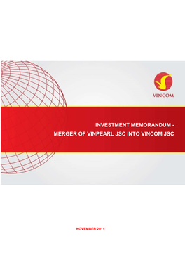 Investment Memorandum - Merger of Vinpearl Jsc Into Vincom Jsc