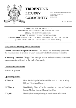 Tridentine Liturgy Community