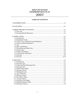 Town of Fenton Comprehensive Plan 2007